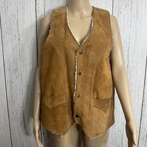 Vintage Pioneer Wear Leather Vest Made in USA Size Medium